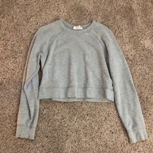 grey cropped crew neck